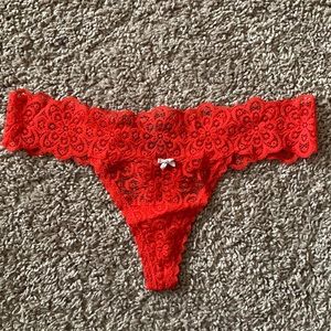 Aerie Red Lace Thong
